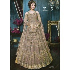 22005-A NUDE HEAVY EMBROIDERED INDIAN BRIDAL WEDDING GOWN